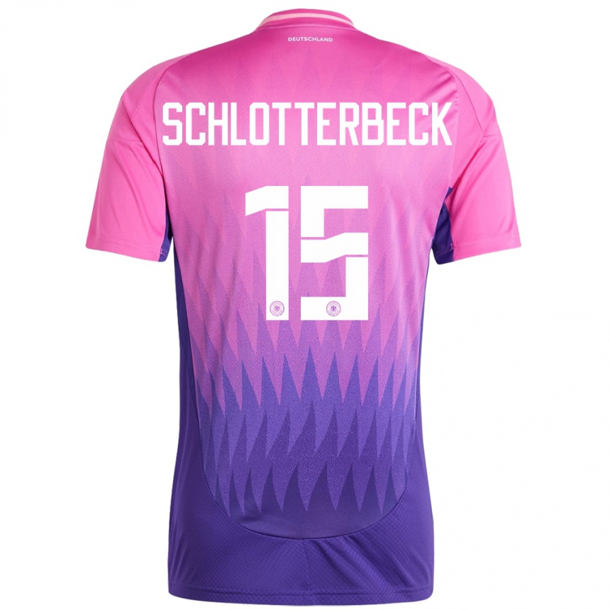 Niño Fútbol Camiseta Alemania Nico Schlotterbeck #15 Rosado Morado 2ª Equipación 24-26 México