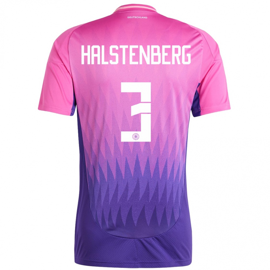 Niño Fútbol Camiseta Alemania Marcel Halstenberg #3 Rosado Morado 2ª Equipación 24-26 México