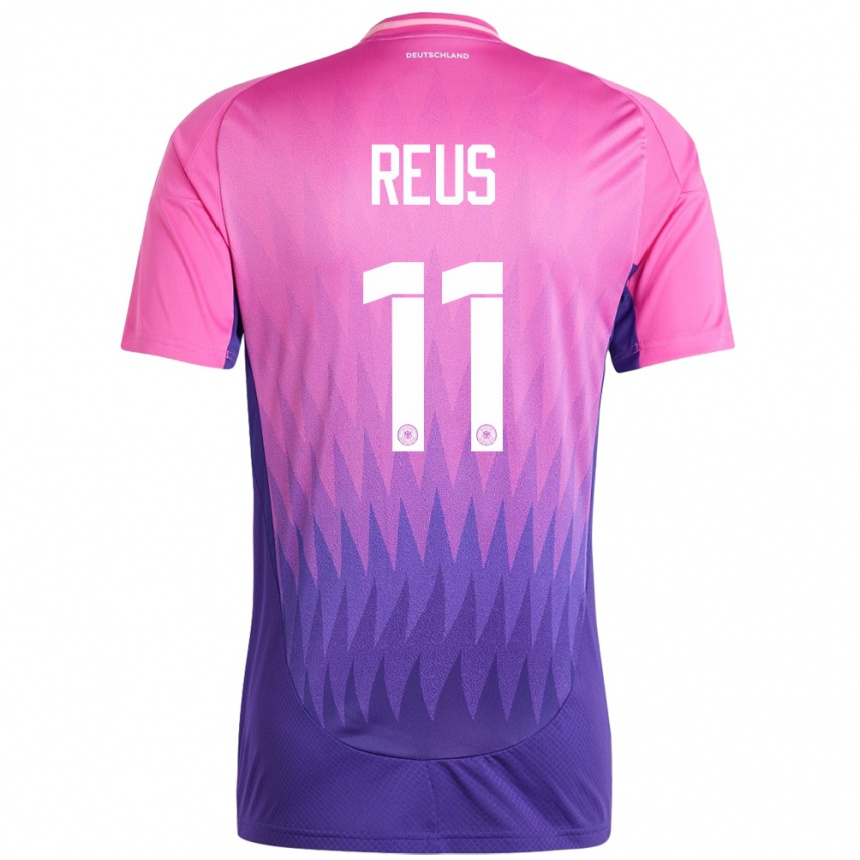 Niño Fútbol Camiseta Alemania Marco Reus #11 Rosado Morado 2ª Equipación 24-26 México