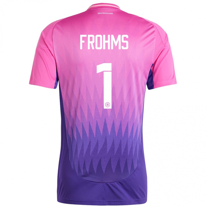 Niño Fútbol Camiseta Alemania Merle Frohms #1 Rosado Morado 2ª Equipación 24-26 México