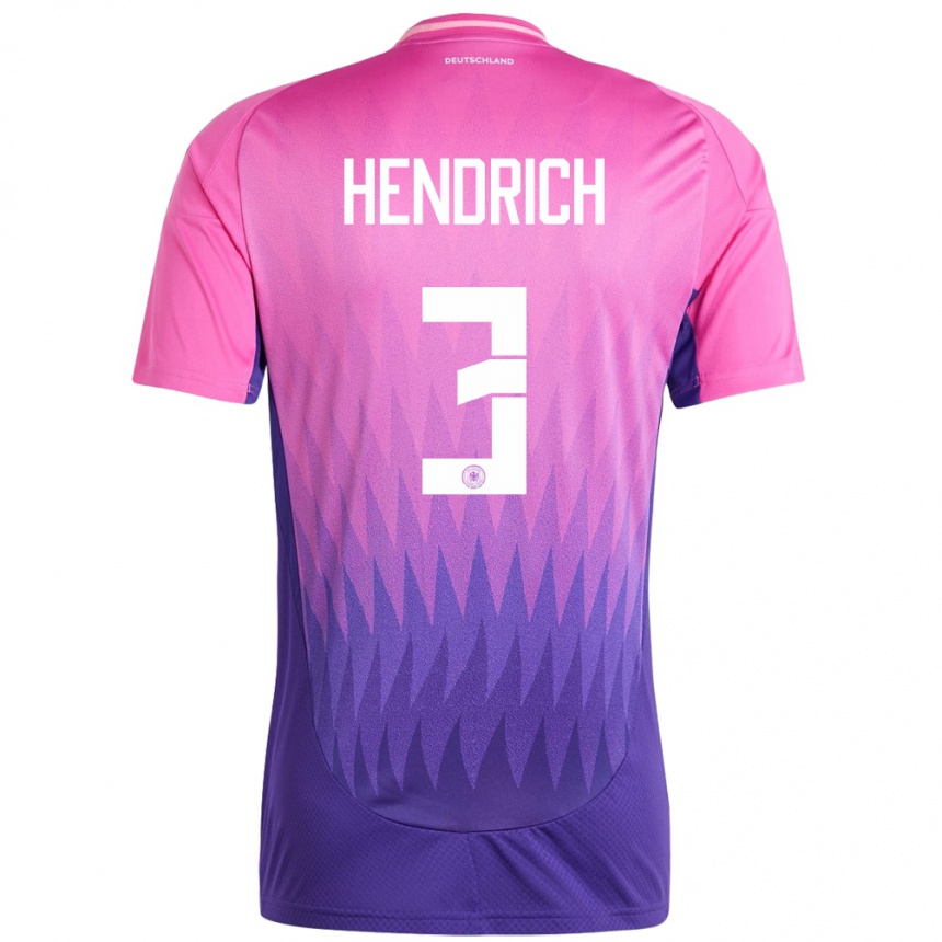 Niño Fútbol Camiseta Alemania Kathrin Hendrich #3 Rosado Morado 2ª Equipación 24-26 México