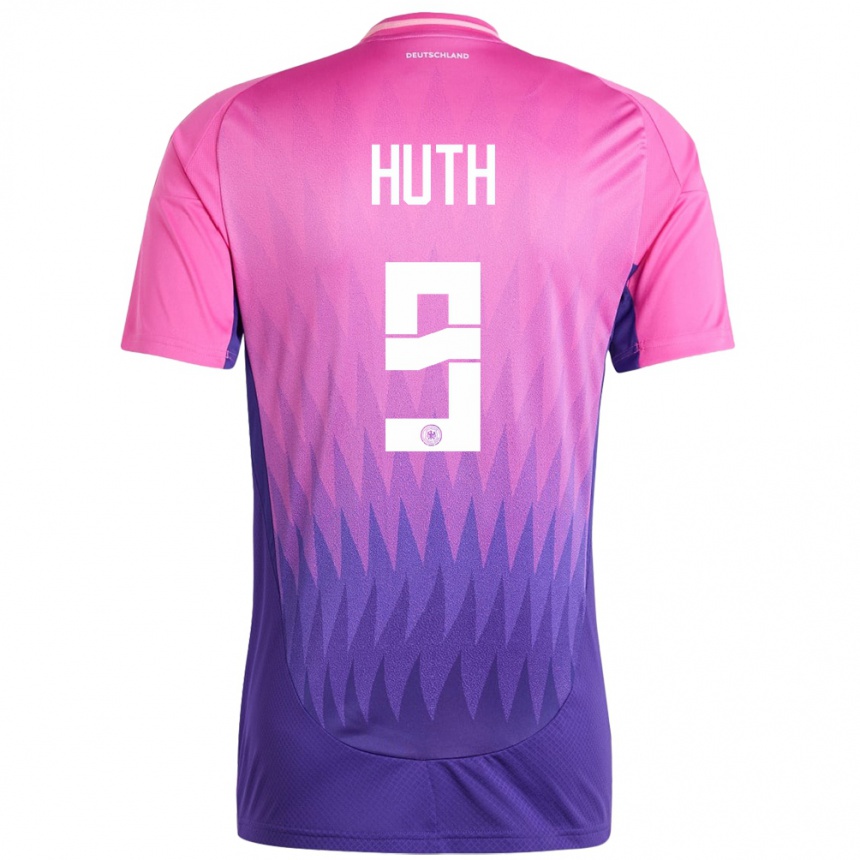 Niño Fútbol Camiseta Alemania Svenja Huth #9 Rosado Morado 2ª Equipación 24-26 México