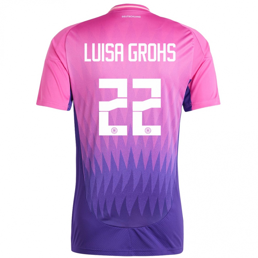 Niño Fútbol Camiseta Alemania Maria Luisa Grohs #22 Rosado Morado 2ª Equipación 24-26 México