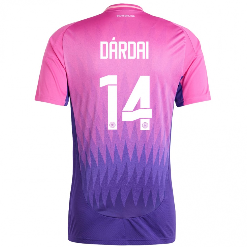 Niño Fútbol Camiseta Alemania Marton Dardai #14 Rosado Morado 2ª Equipación 24-26 México