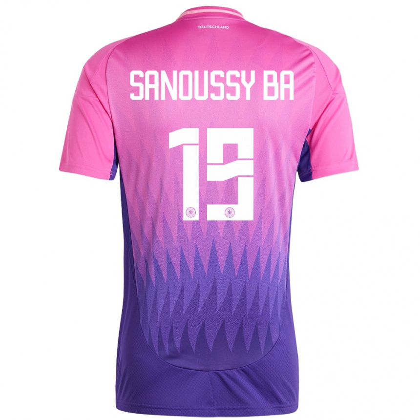 Niño Fútbol Camiseta Alemania Sanoussy Ba #19 Rosado Morado 2ª Equipación 24-26 México