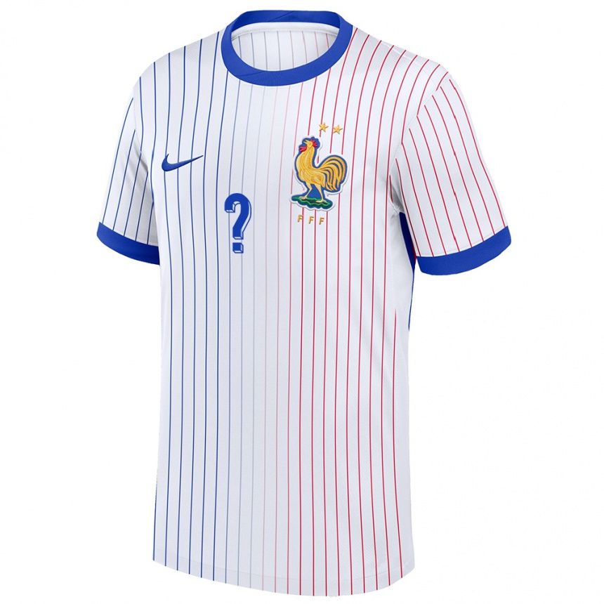 Niño Fútbol Camiseta Francia Su Nombre #0 Blanco 2ª Equipación 24-26 México