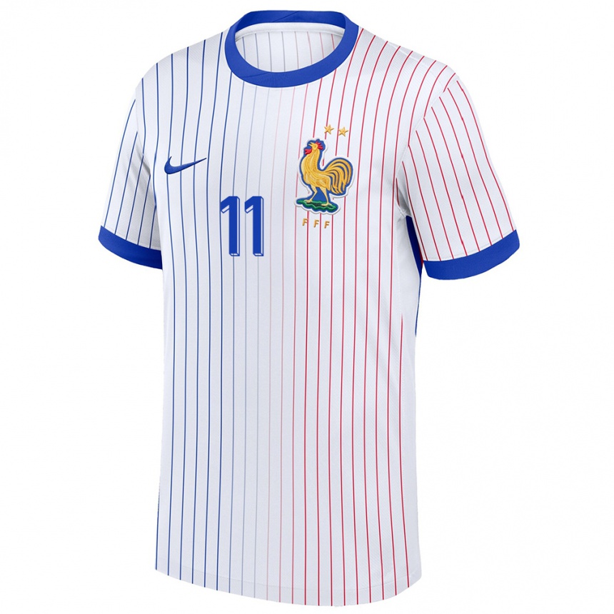 Niño Fútbol Camiseta Francia Ousmane Dembele #11 Blanco 2ª Equipación 24-26 México