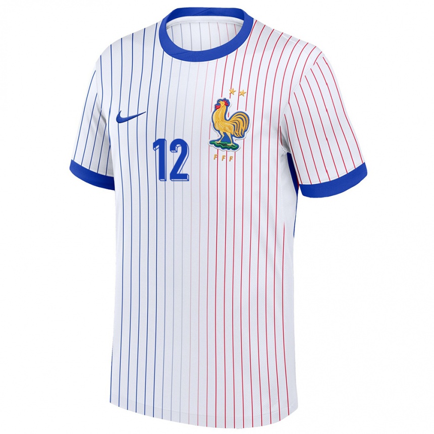 Niño Fútbol Camiseta Francia Christopher Nkunku #12 Blanco 2ª Equipación 24-26 México