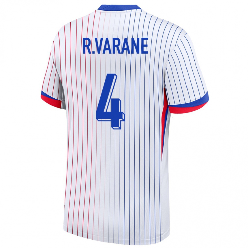 Niño Fútbol Camiseta Francia Raphael Varane #4 Blanco 2ª Equipación 24-26 México