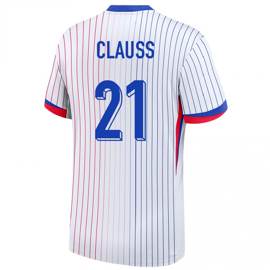 Niño Fútbol Camiseta Francia Jonathan Clauss #21 Blanco 2ª Equipación 24-26 México