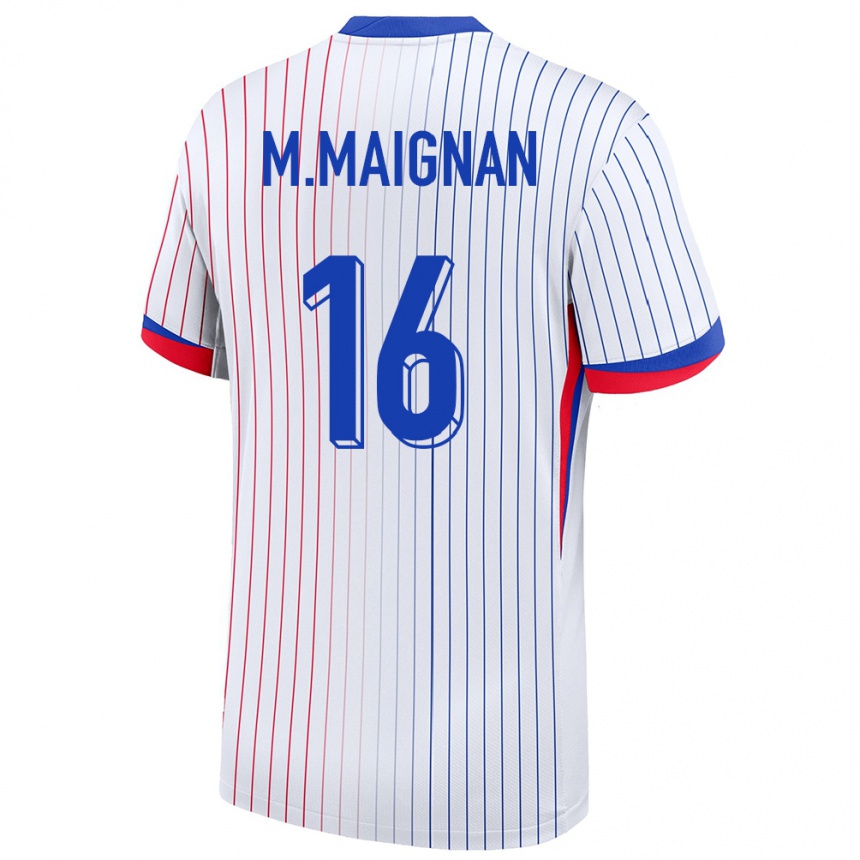 Niño Fútbol Camiseta Francia Mike Maignan #16 Blanco 2ª Equipación 24-26 México