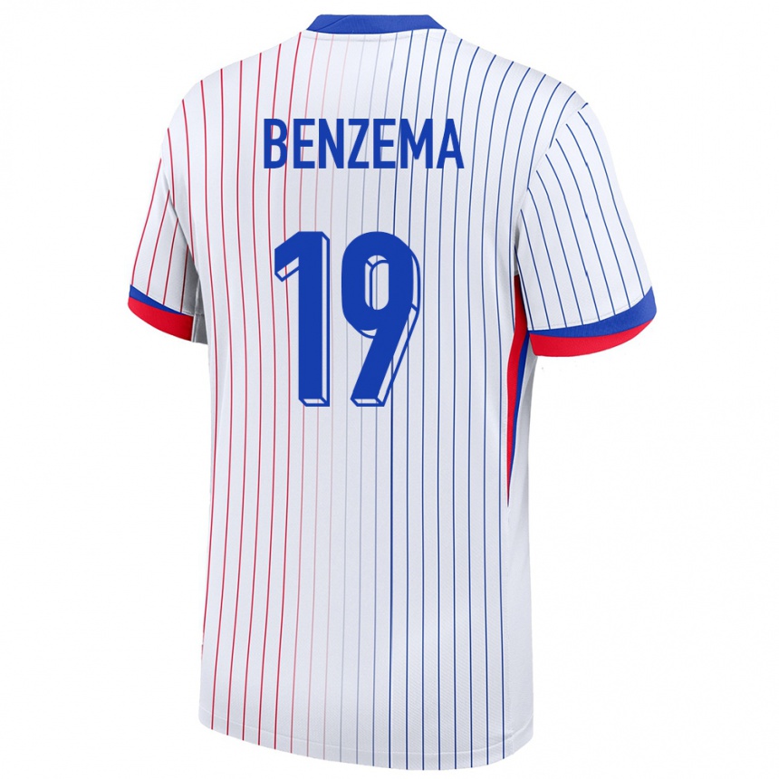 Niño Fútbol Camiseta Francia Karim Benzema #19 Blanco 2ª Equipación 24-26 México