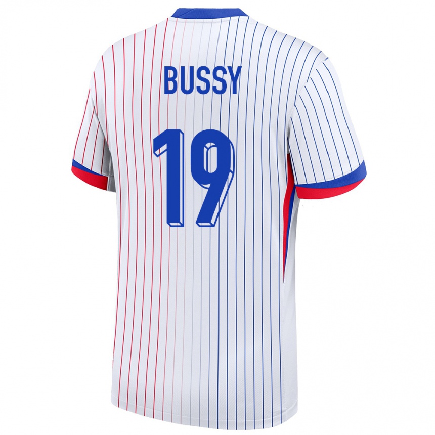 Niño Fútbol Camiseta Francia Kessya Bussy #19 Blanco 2ª Equipación 24-26 México