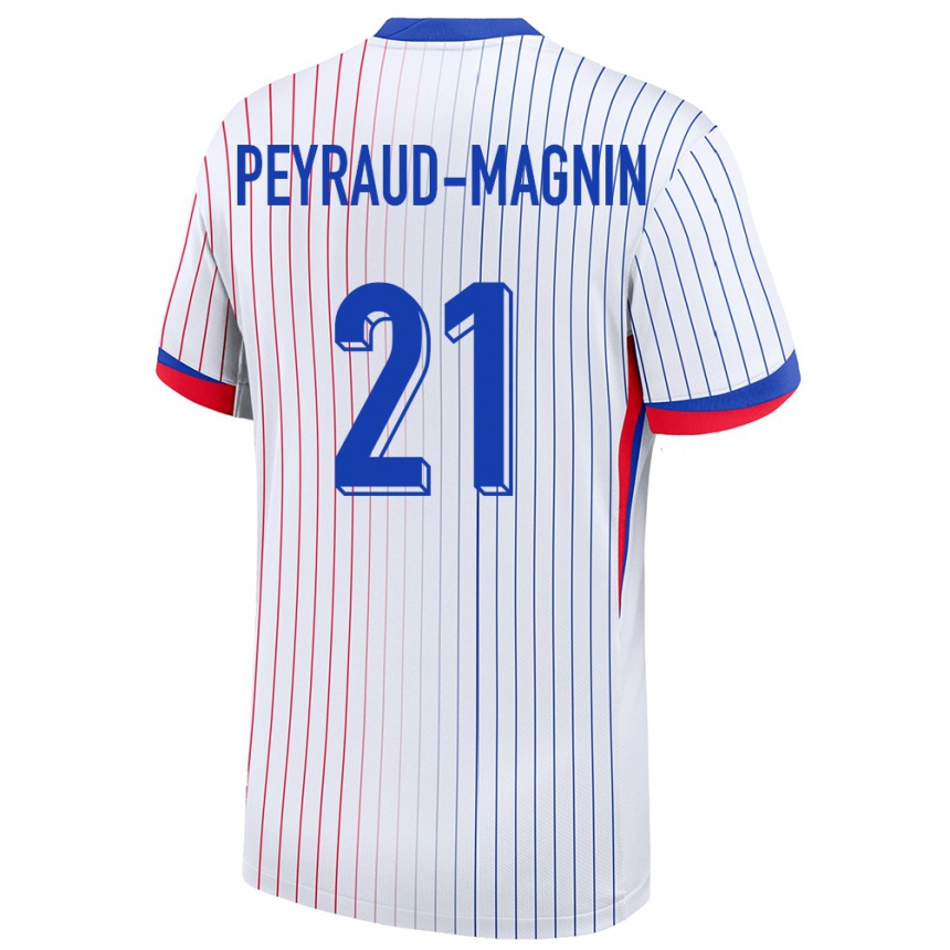 Niño Fútbol Camiseta Francia Pauline Peyraud Magnin #21 Blanco 2ª Equipación 24-26 México