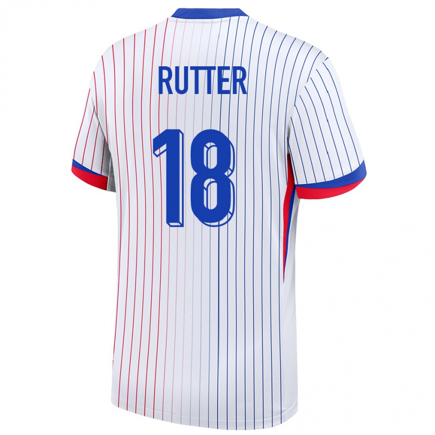 Niño Fútbol Camiseta Francia Georginio Rutter #18 Blanco 2ª Equipación 24-26 México