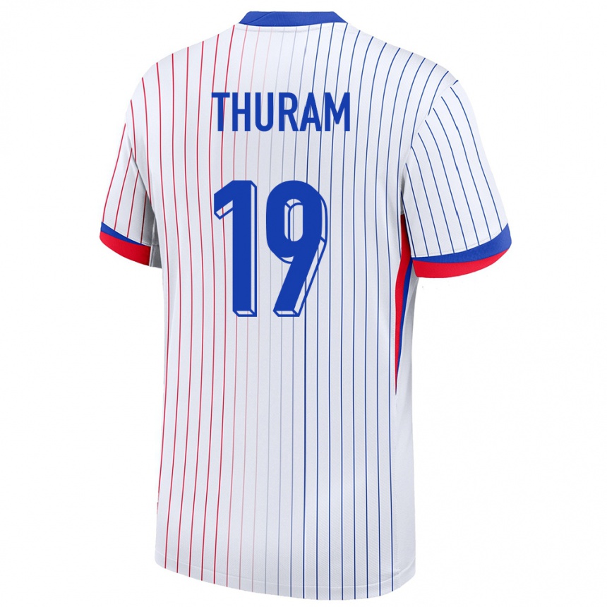 Niño Fútbol Camiseta Francia Khephren Thuram #19 Blanco 2ª Equipación 24-26 México