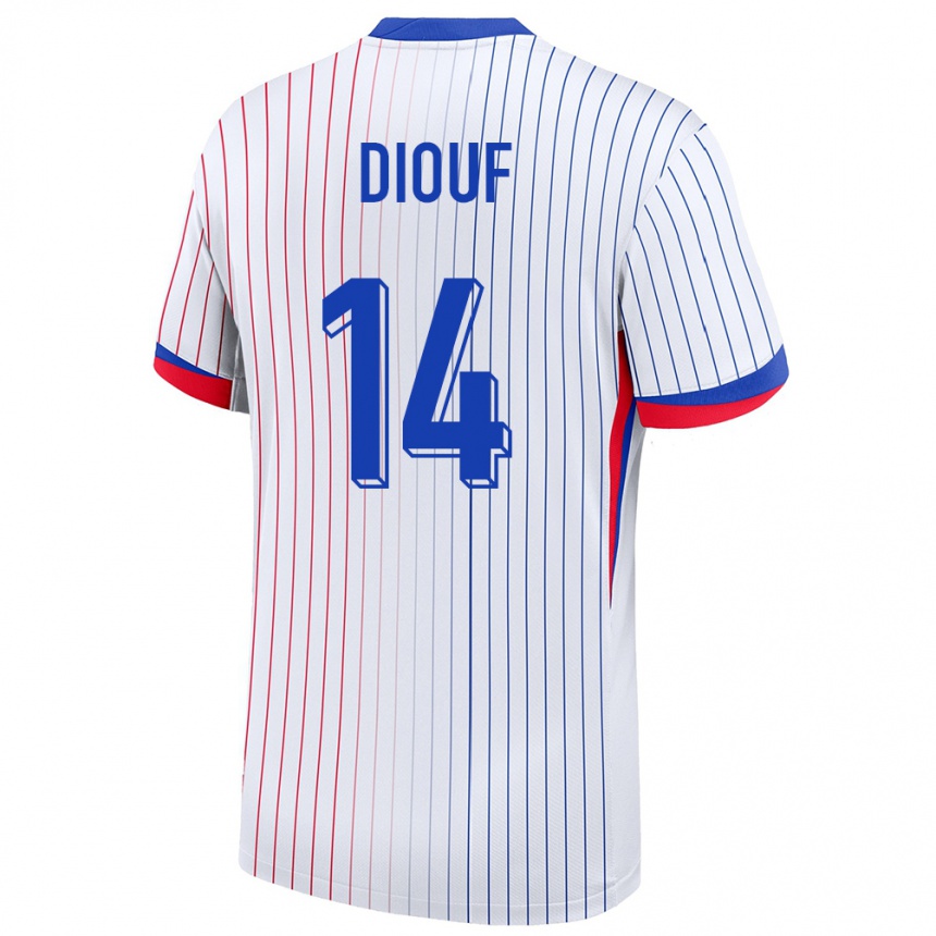 Niño Fútbol Camiseta Francia Andy Diouf #14 Blanco 2ª Equipación 24-26 México