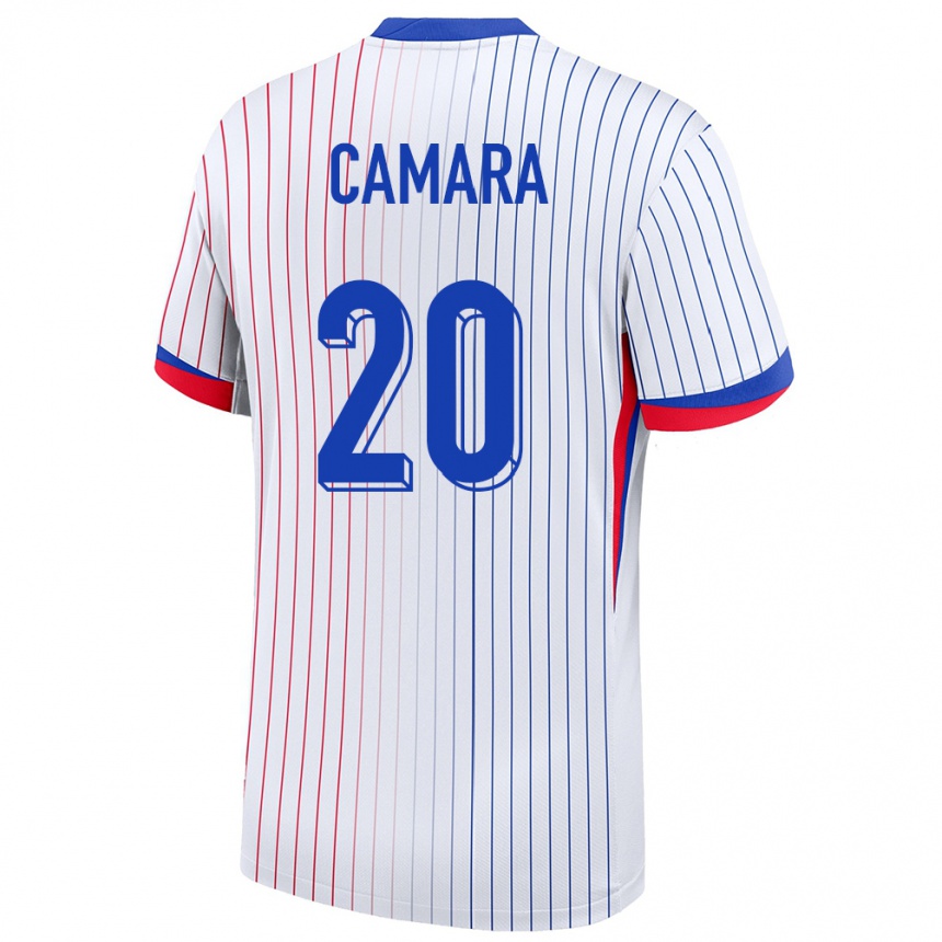 Niño Fútbol Camiseta Francia Ousmane Camara #20 Blanco 2ª Equipación 24-26 México