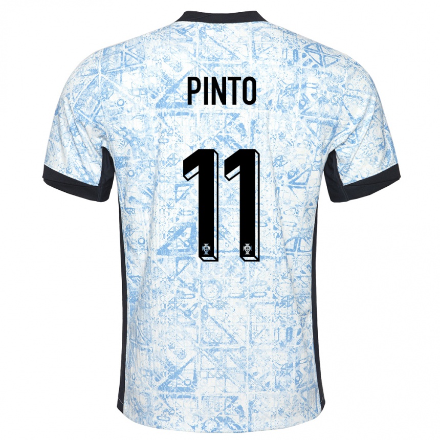 Niño Fútbol Camiseta Portugal Tatiana Pinto #11 Crema Azul 2ª Equipación 24-26 México