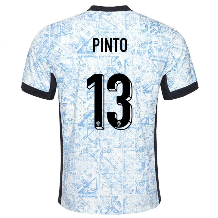 Niño Fútbol Camiseta Portugal Fatima Pinto #13 Crema Azul 2ª Equipación 24-26 México