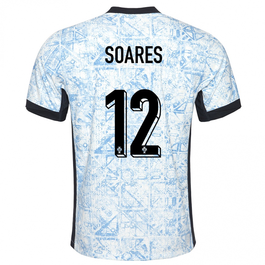 Niño Fútbol Camiseta Portugal Samuel Soares #12 Crema Azul 2ª Equipación 24-26 México