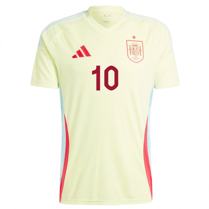 Niño Fútbol Camiseta España Nerea Eizagirre #10 Amarillo 2ª Equipación 24-26 México