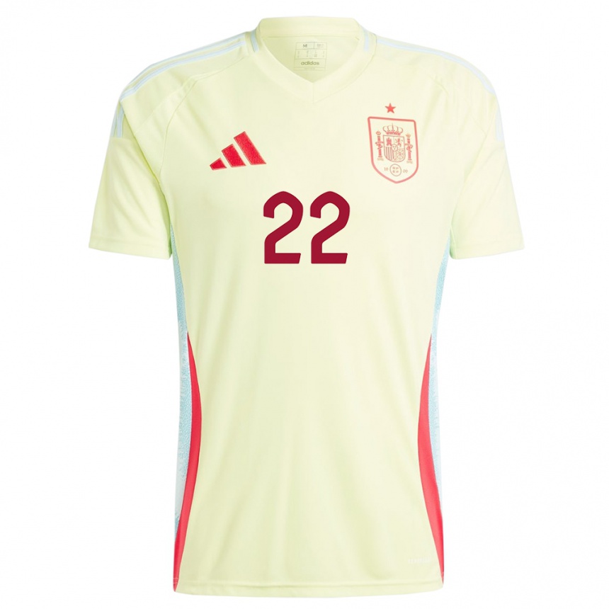 Niño Fútbol Camiseta España Anna Torroda #22 Amarillo 2ª Equipación 24-26 México