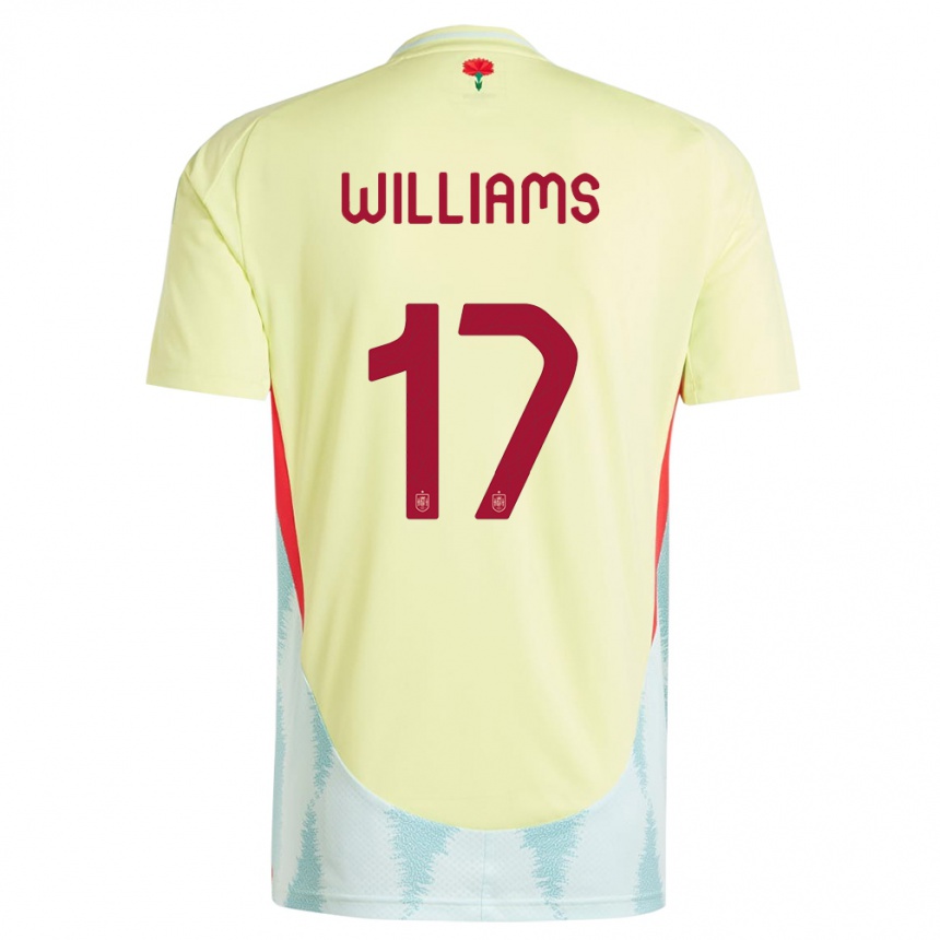 Niño Fútbol Camiseta España Nico Williams #17 Amarillo 2ª Equipación 24-26 México