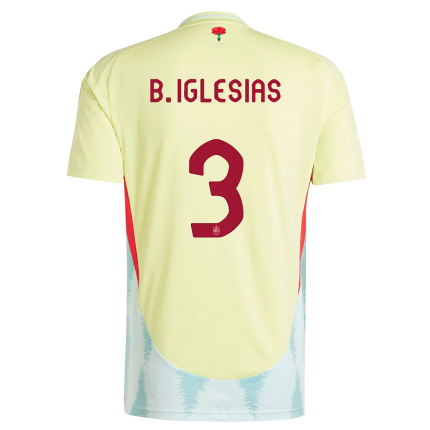 Niño Fútbol Camiseta España Borja Iglesias #3 Amarillo 2ª Equipación 24-26 México