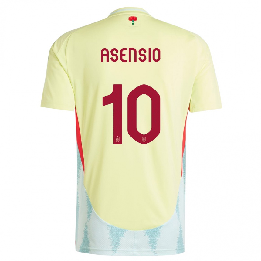 Niño Fútbol Camiseta España Marco Asensio #10 Amarillo 2ª Equipación 24-26 México