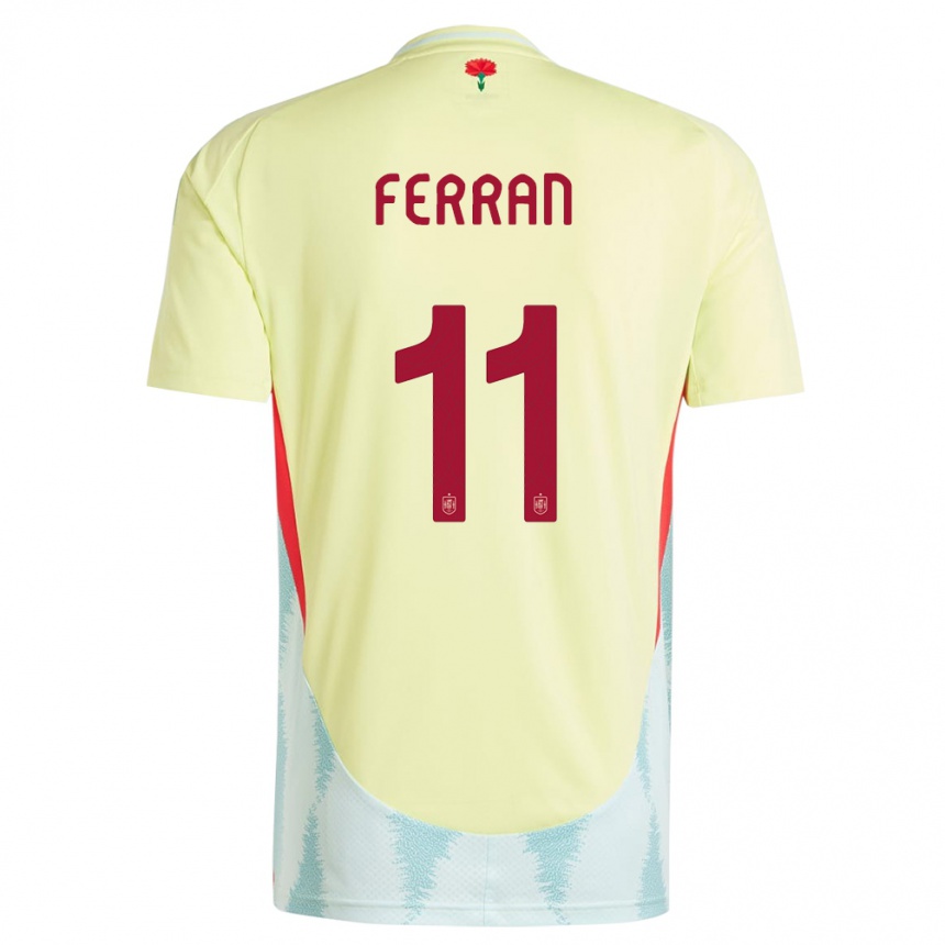 Niño Fútbol Camiseta España Ferran Torres #11 Amarillo 2ª Equipación 24-26 México