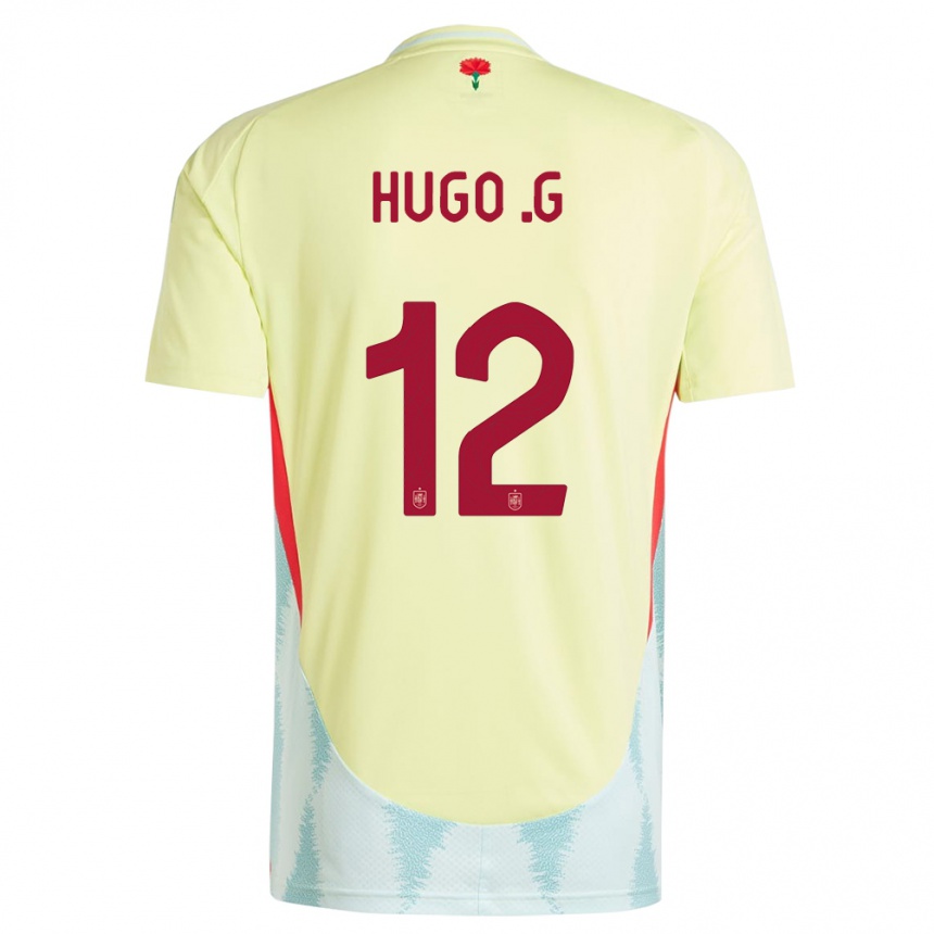 Niño Fútbol Camiseta España Hugo Guillamon #12 Amarillo 2ª Equipación 24-26 México