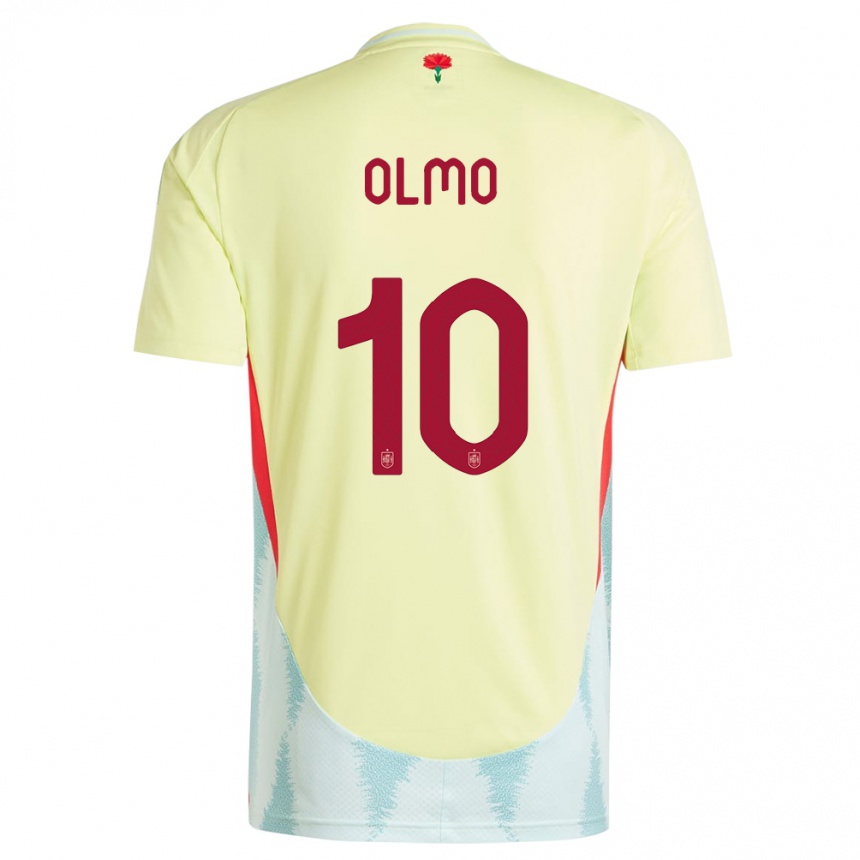 Niño Fútbol Camiseta España Dani Olmo #10 Amarillo 2ª Equipación 24-26 México