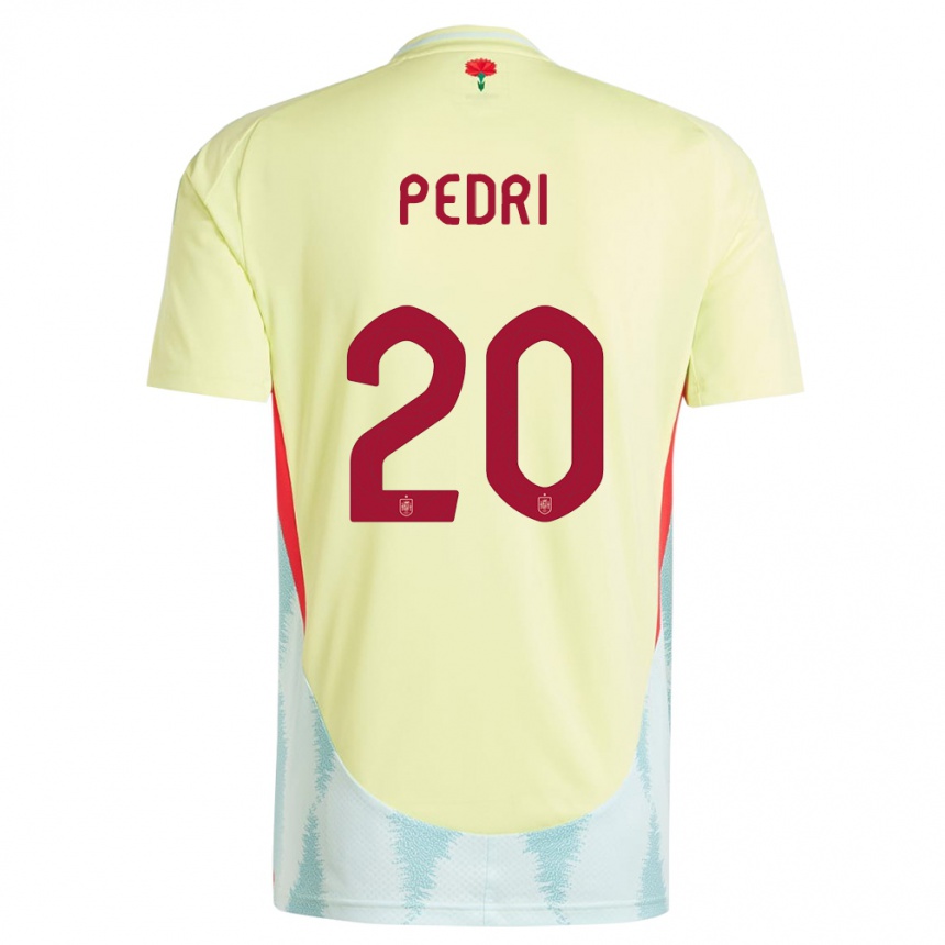 Niño Fútbol Camiseta España Pedri #20 Amarillo 2ª Equipación 24-26 México
