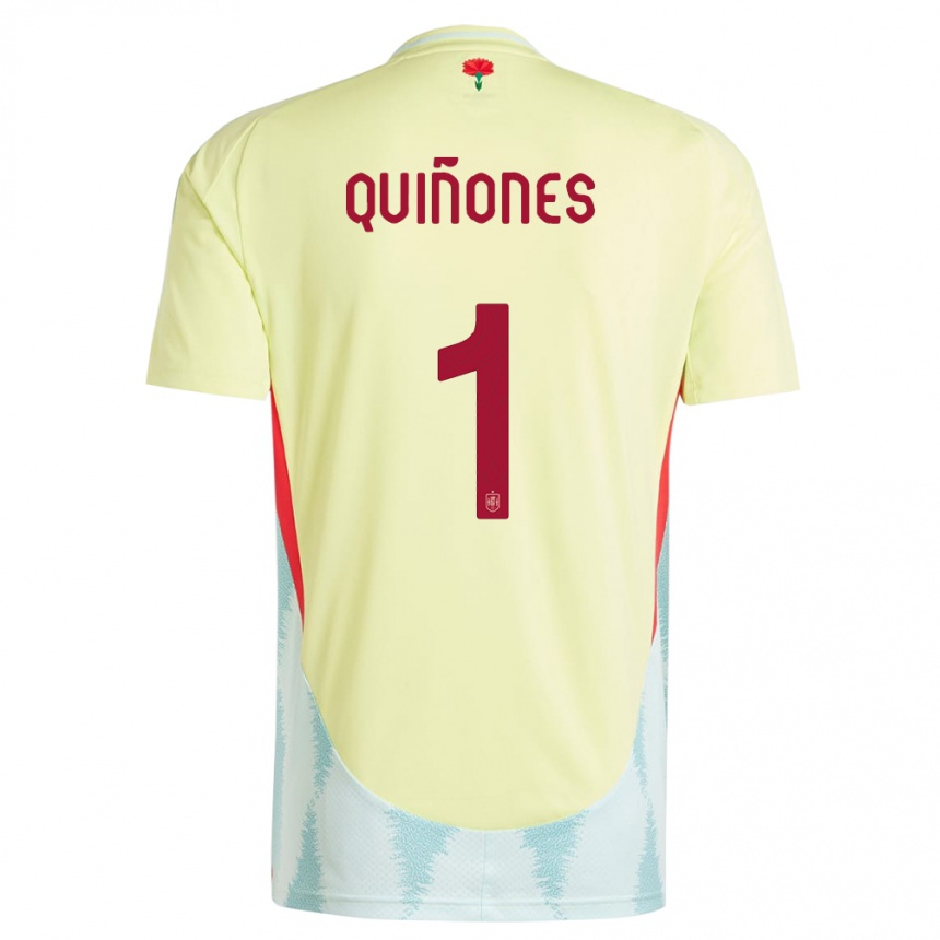 Niño Fútbol Camiseta España Mariasun Quinones #1 Amarillo 2ª Equipación 24-26 México