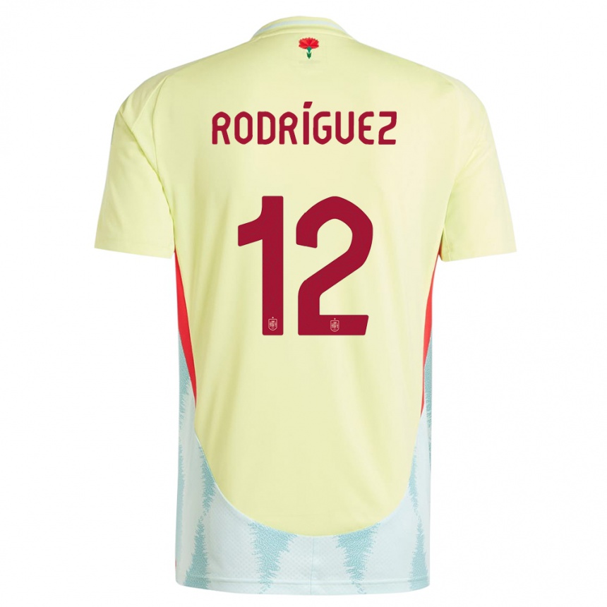 Niño Fútbol Camiseta España Lucia Rodriguez #12 Amarillo 2ª Equipación 24-26 México