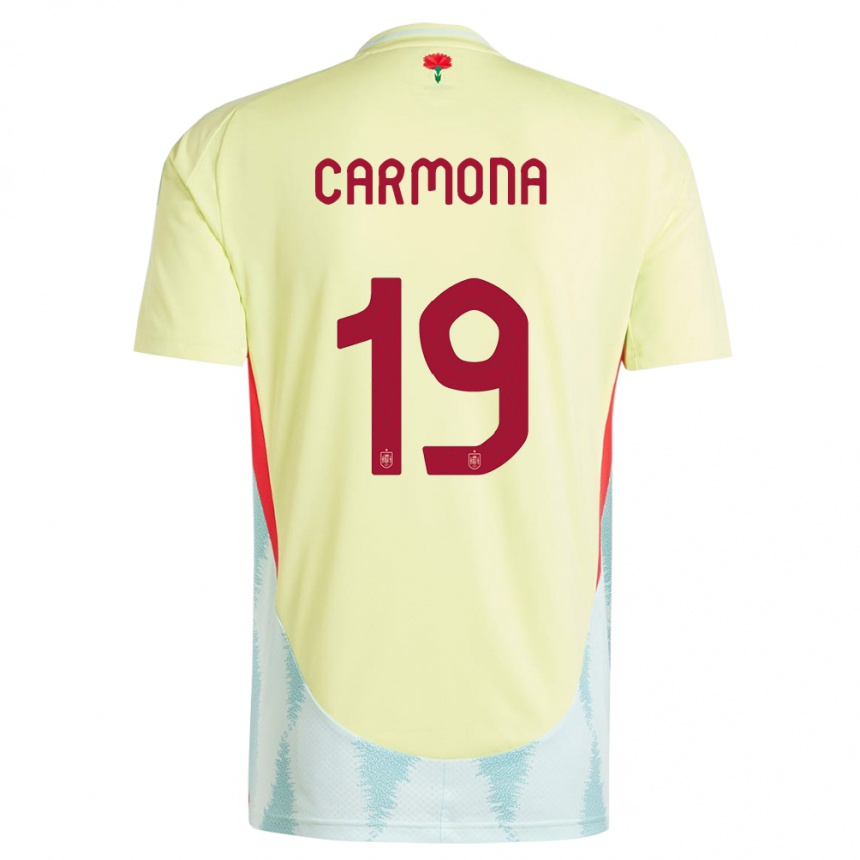 Niño Fútbol Camiseta España Olga Carmona #19 Amarillo 2ª Equipación 24-26 México