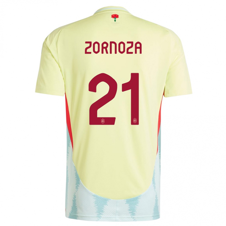 Niño Fútbol Camiseta España Claudia Zornoza #21 Amarillo 2ª Equipación 24-26 México