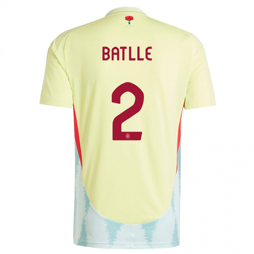 Niño Fútbol Camiseta España Ona Batlle #2 Amarillo 2ª Equipación 24-26 México