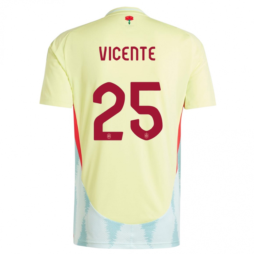 Niño Fútbol Camiseta España Ainhoa Vicente #25 Amarillo 2ª Equipación 24-26 México