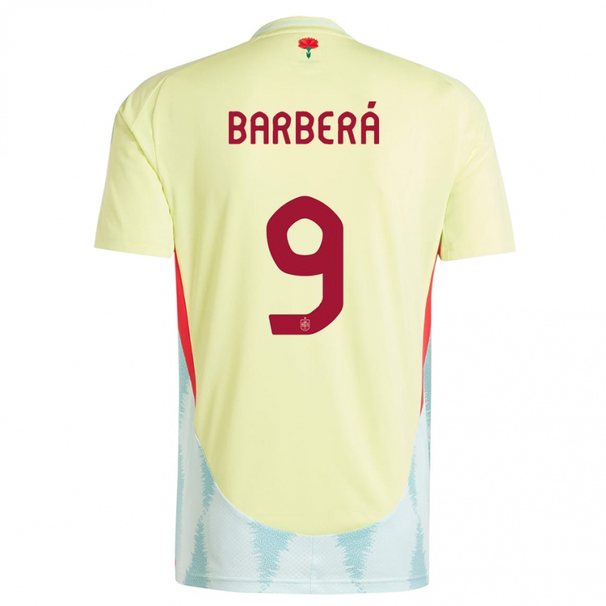 Niño Fútbol Camiseta España Victor Barbera #9 Amarillo 2ª Equipación 24-26 México