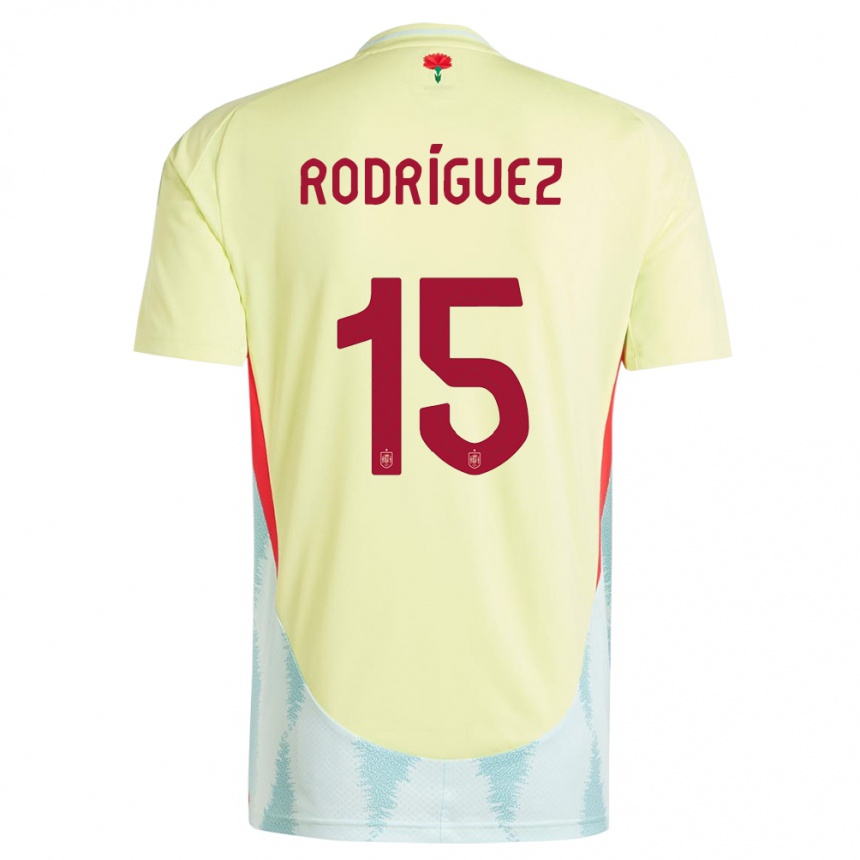 Niño Fútbol Camiseta España Dani Rodriguez #15 Amarillo 2ª Equipación 24-26 México