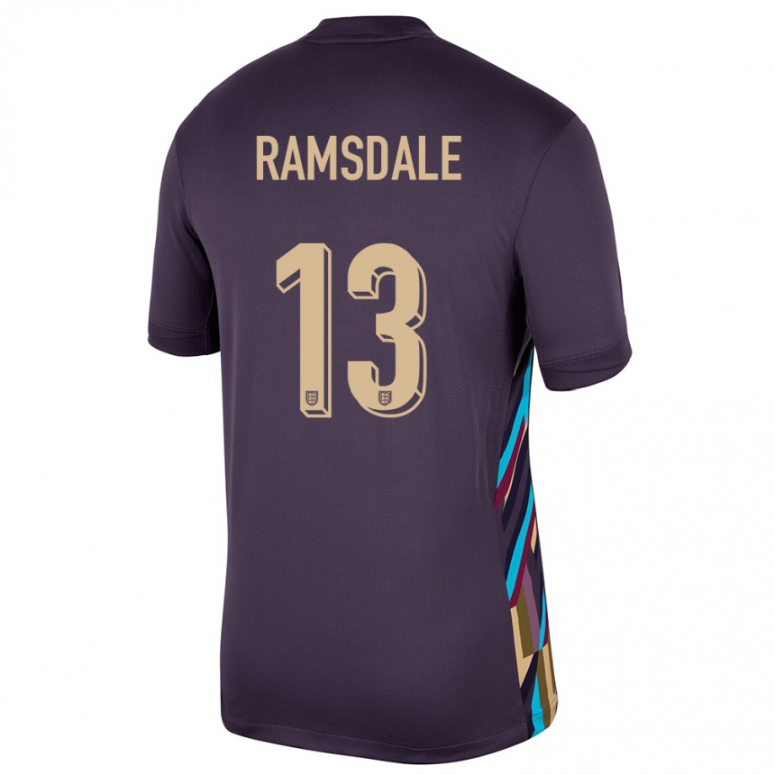 Niño Fútbol Camiseta Inglaterra Aaron Ramsdale #13 Pasa Oscura 2ª Equipación 24-26 México