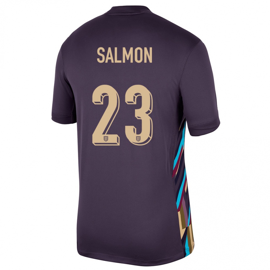 Niño Fútbol Camiseta Inglaterra Ebony Salmon #23 Pasa Oscura 2ª Equipación 24-26 México