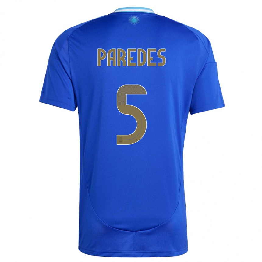 Niño Fútbol Camiseta Argentina Leandro Paredes #5 Azul 2ª Equipación 24-26 México