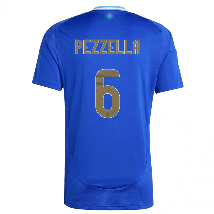 Niño Fútbol Camiseta Argentina German Pezzella #6 Azul 2ª Equipación 24-26 México