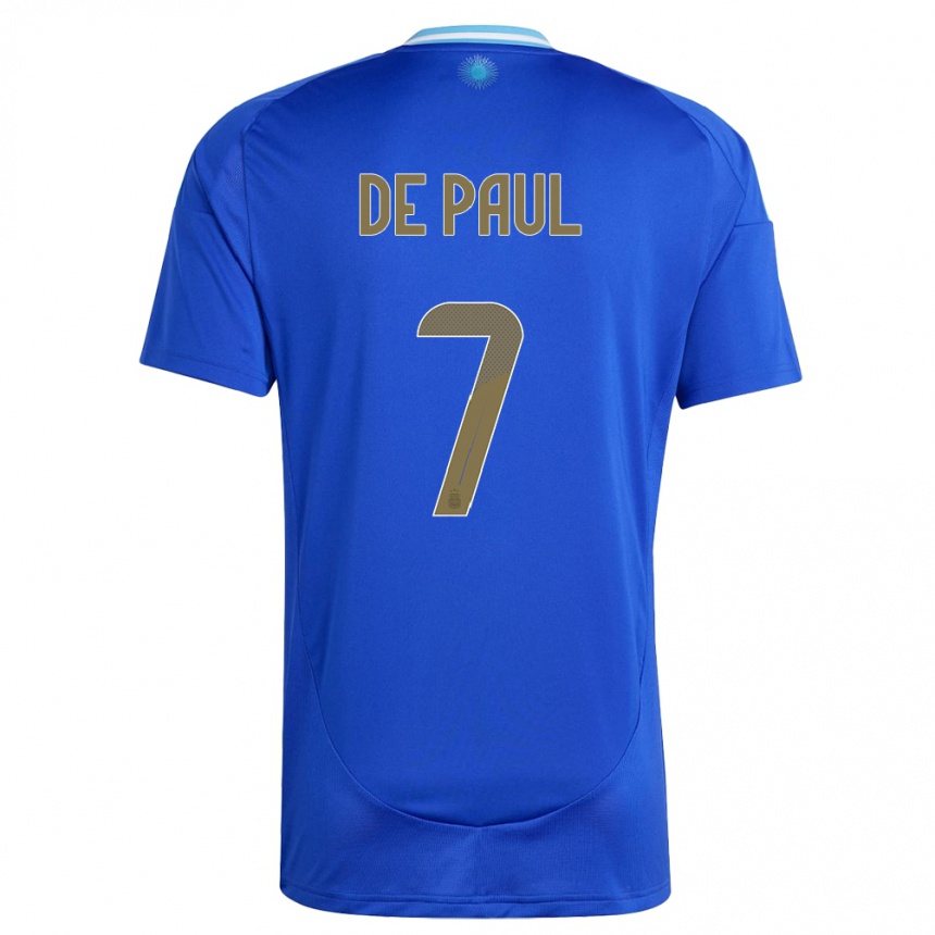 Niño Fútbol Camiseta Argentina Rodrigo De Paul #7 Azul 2ª Equipación 24-26 México