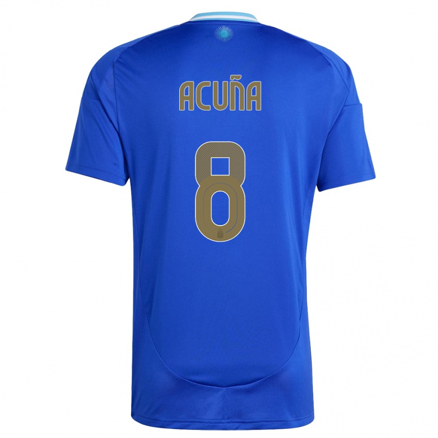 Niño Fútbol Camiseta Argentina Marcos Acuna #8 Azul 2ª Equipación 24-26 México