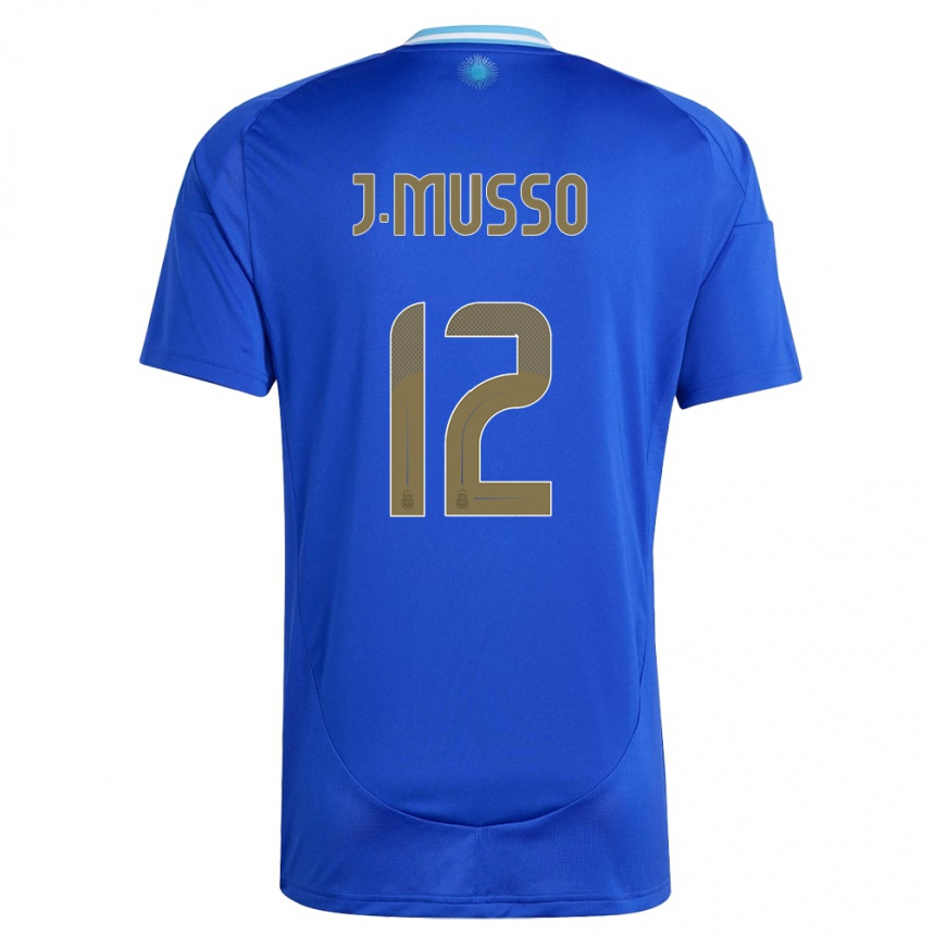 Niño Fútbol Camiseta Argentina Juan Musso #12 Azul 2ª Equipación 24-26 México