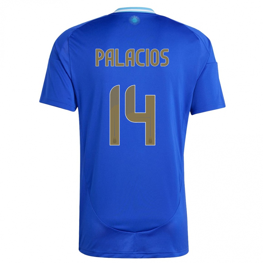 Niño Fútbol Camiseta Argentina Exequiel Palacios #14 Azul 2ª Equipación 24-26 México